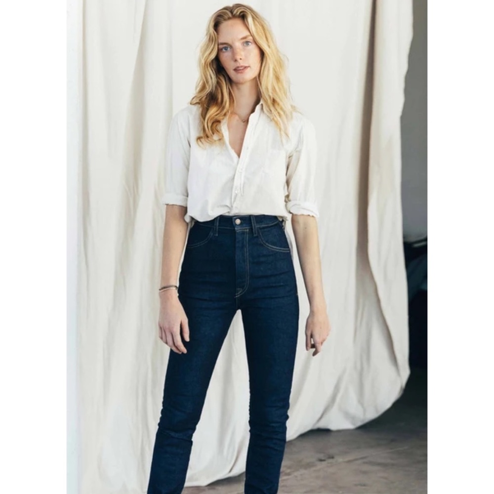 Imogene + Willie Sz 25 x 32 Elizabeth Dark Wash High Rise Jean Skinny Cotton NEW